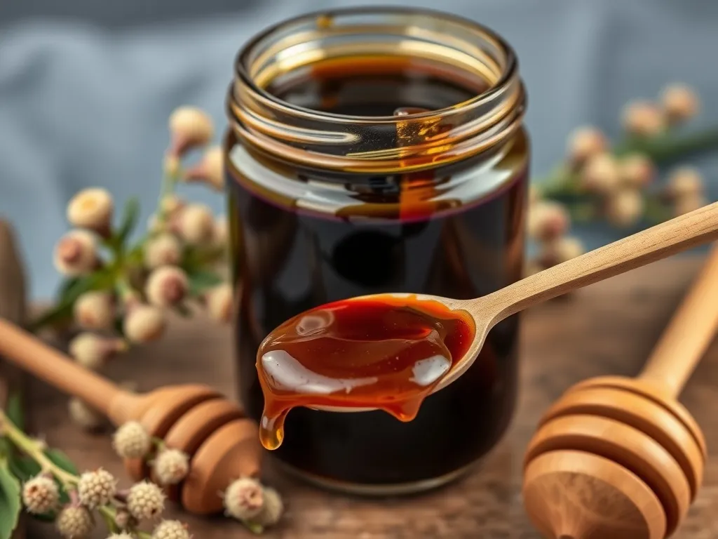 Buckwheat honey in a jar