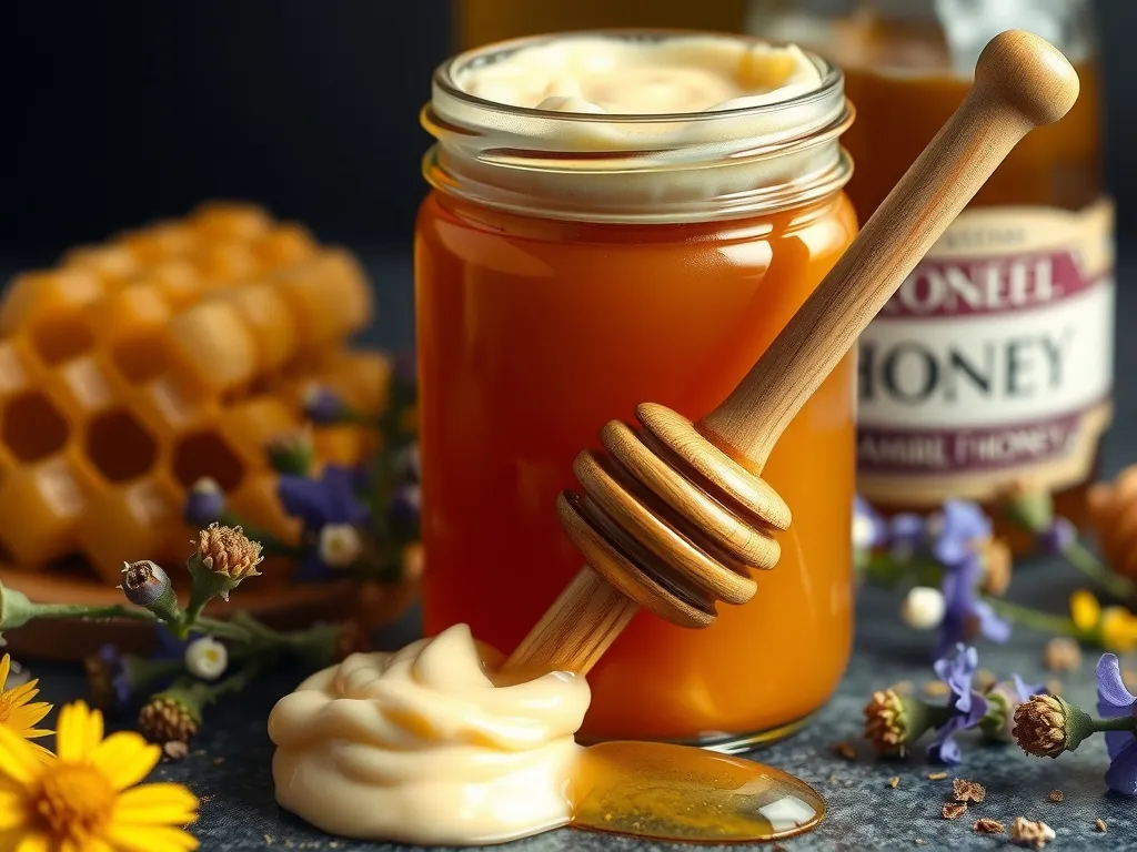 Creamed honey in a jar